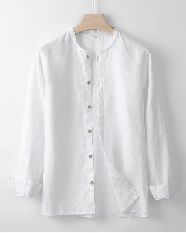 Chemise en 100% lin col mao