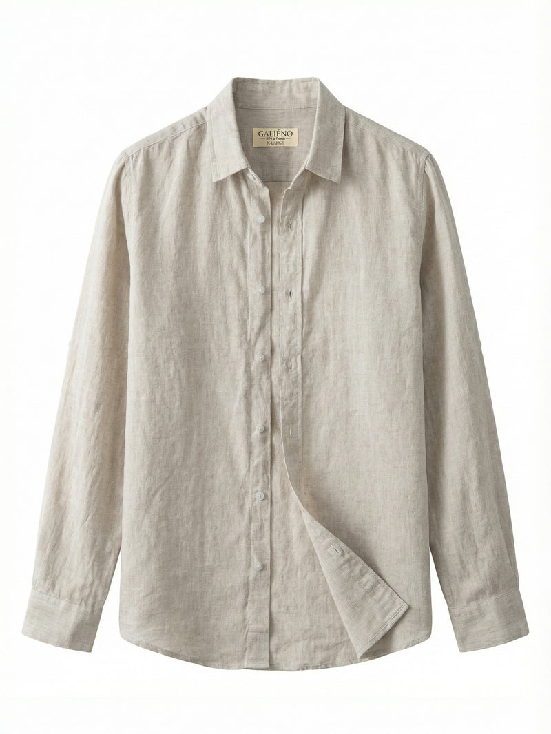 Chemise en lin homme - Beige