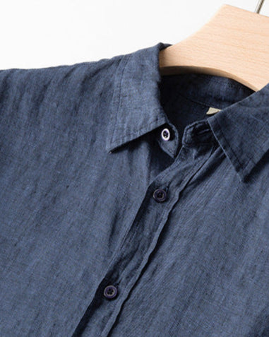Chemise 100% Lin Marine Été