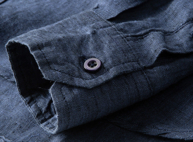 chemise en 100% lin Marine Français Été