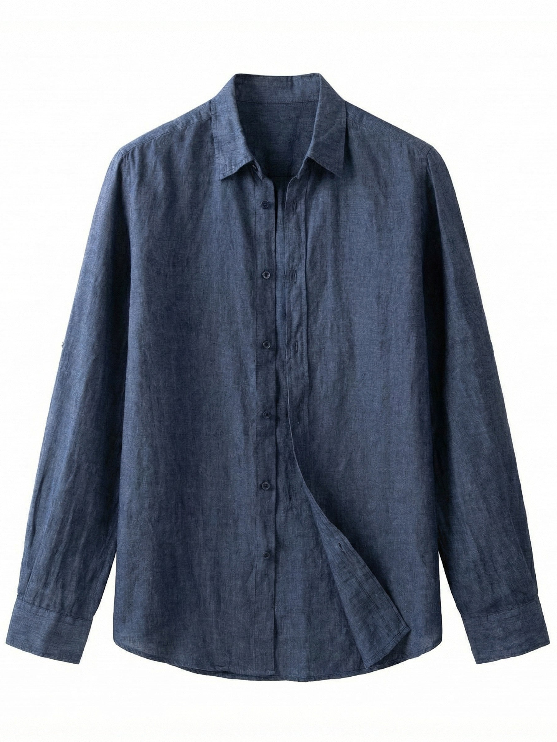 chemise en lin homme bleu marine