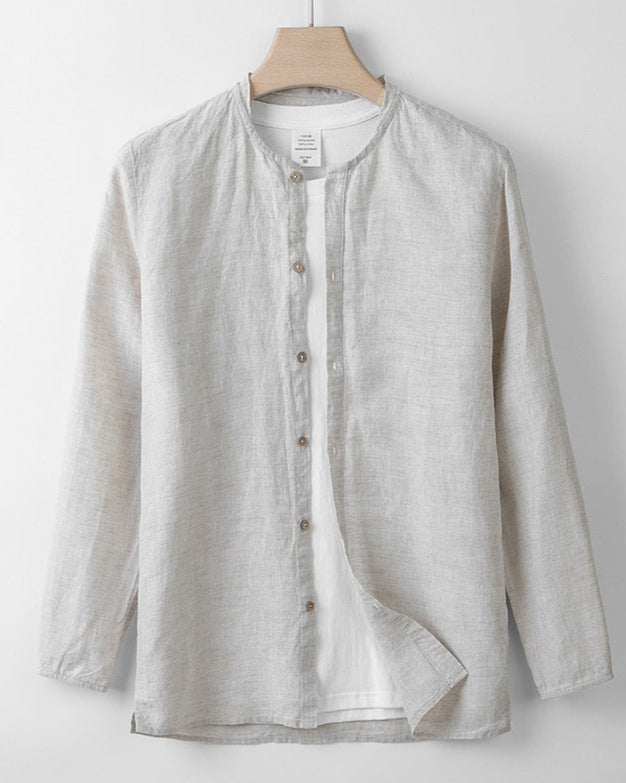 Chemise en lin beige 100% pur lin français