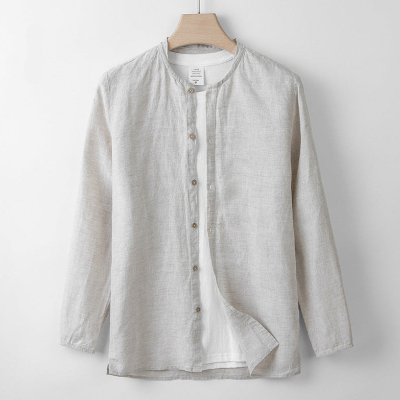Chemise en lin beige 100% pur lin français