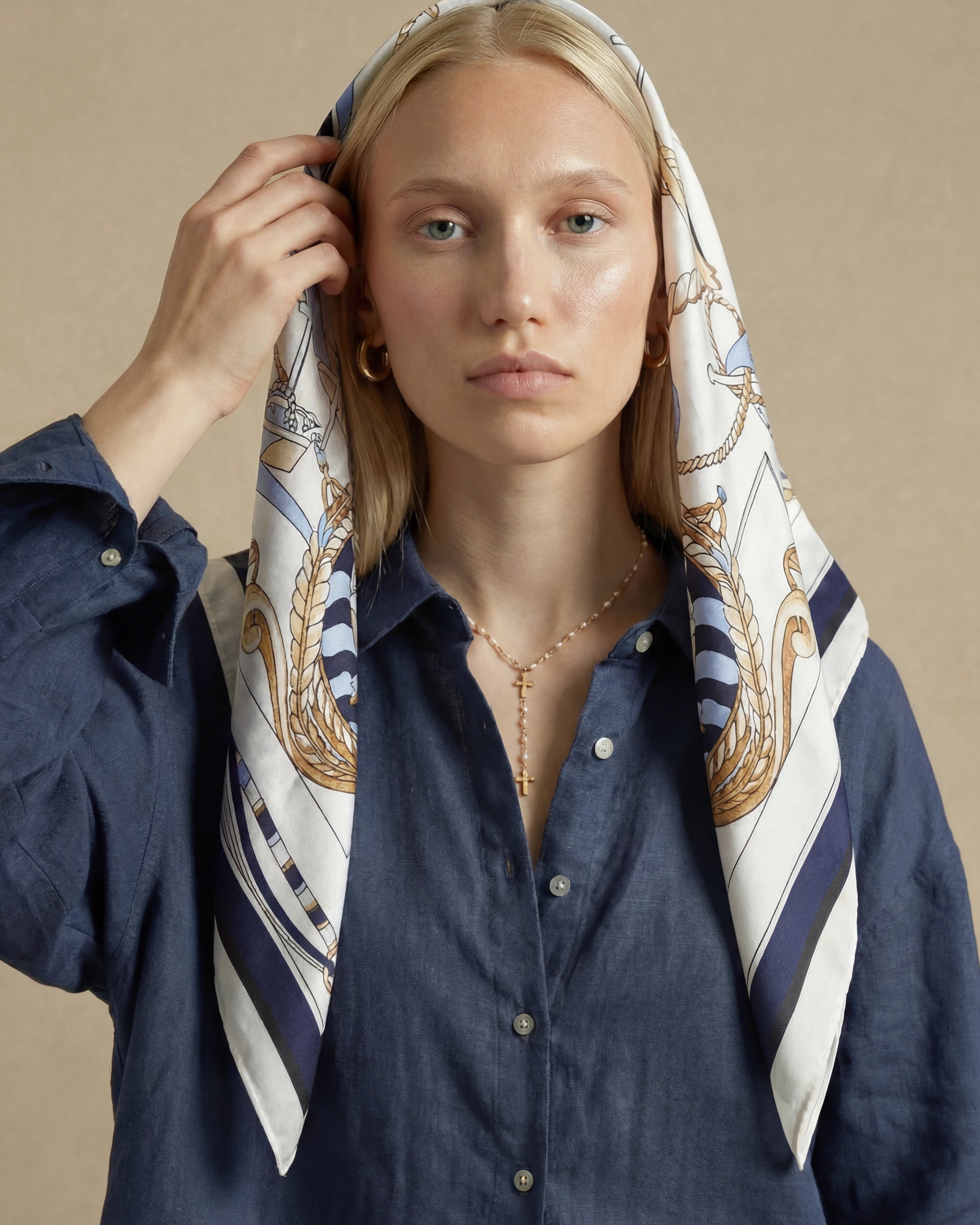 chemise en lin bleu femme marine