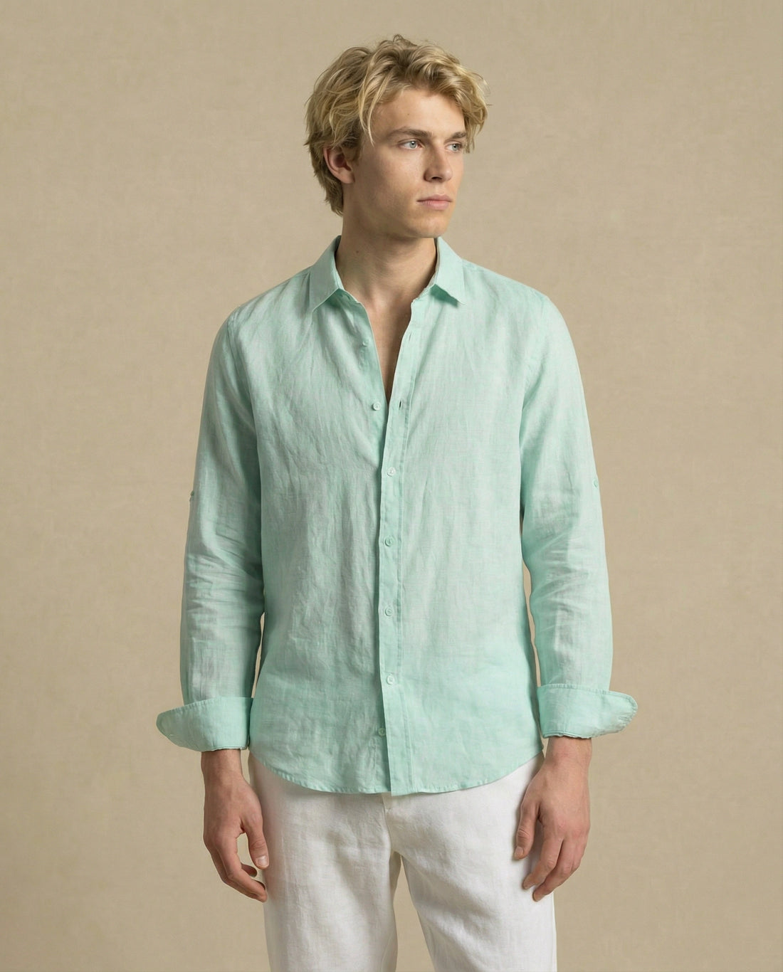 Men's Linen Shirt - Mint