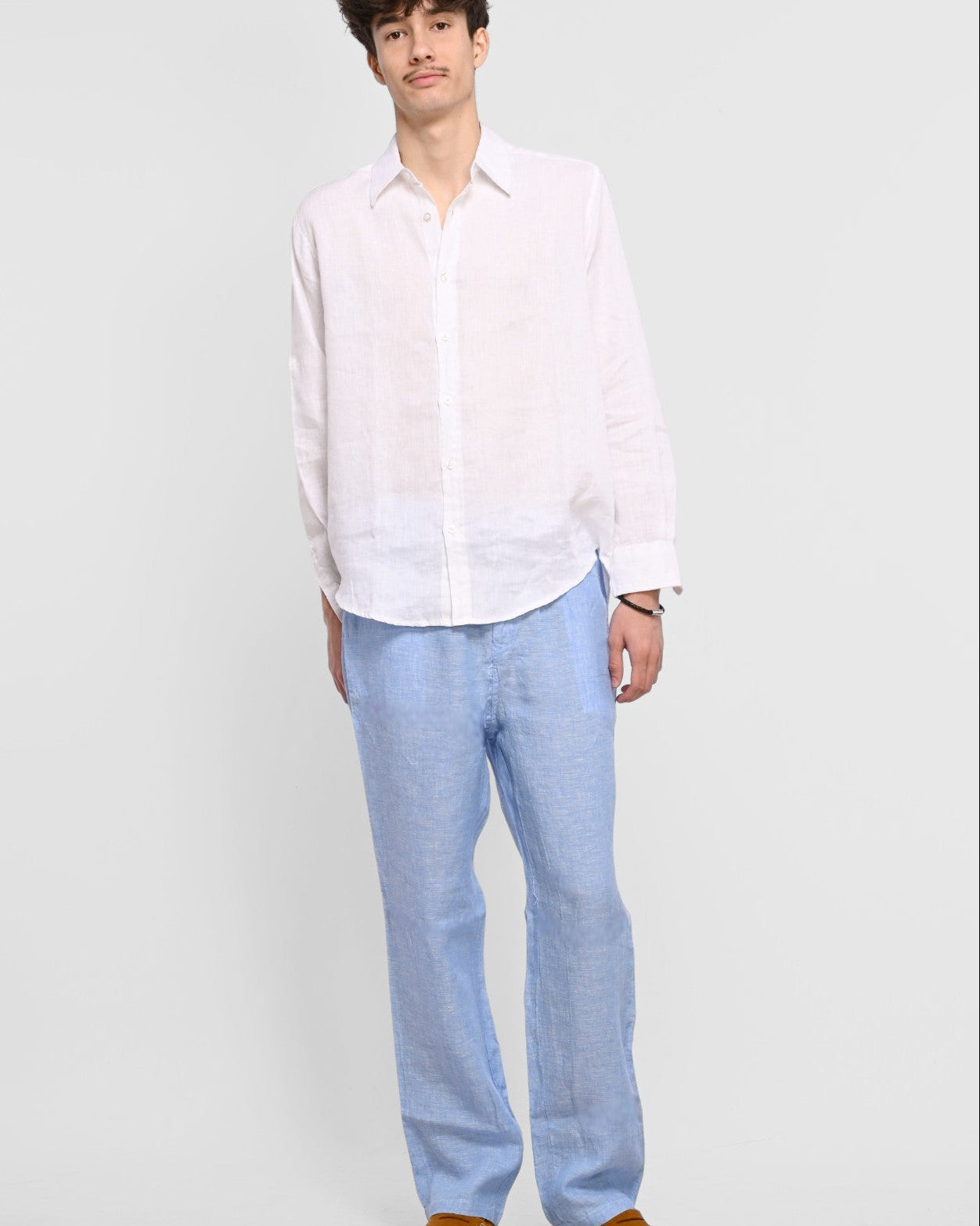 pantalon en lin bleu homme ete