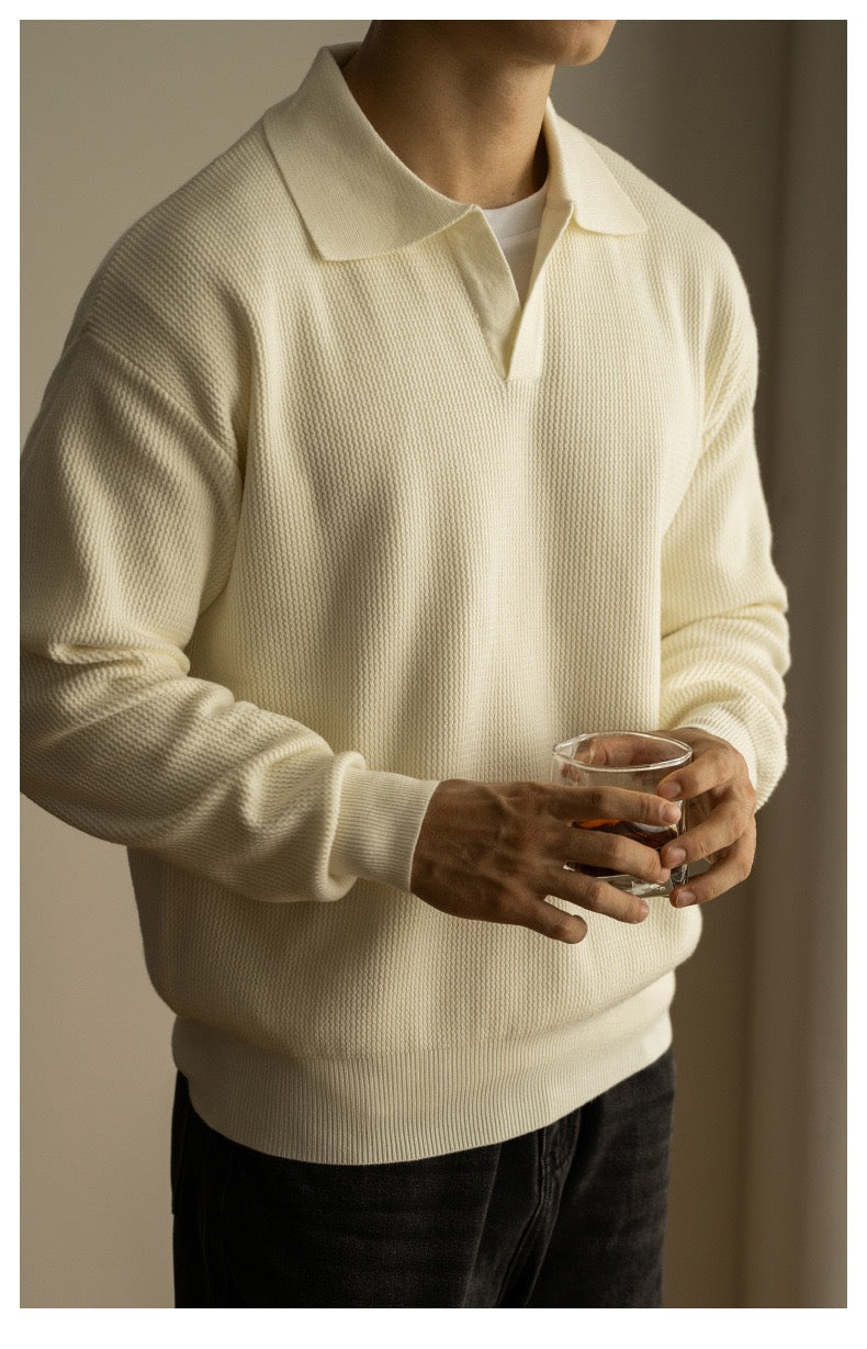 Casual long sleeve polo shirt