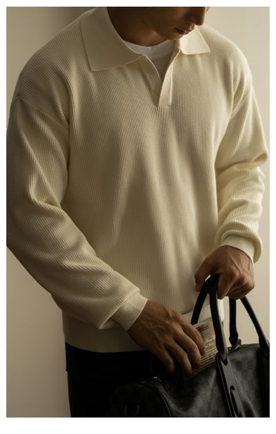 Casual long sleeve polo shirt