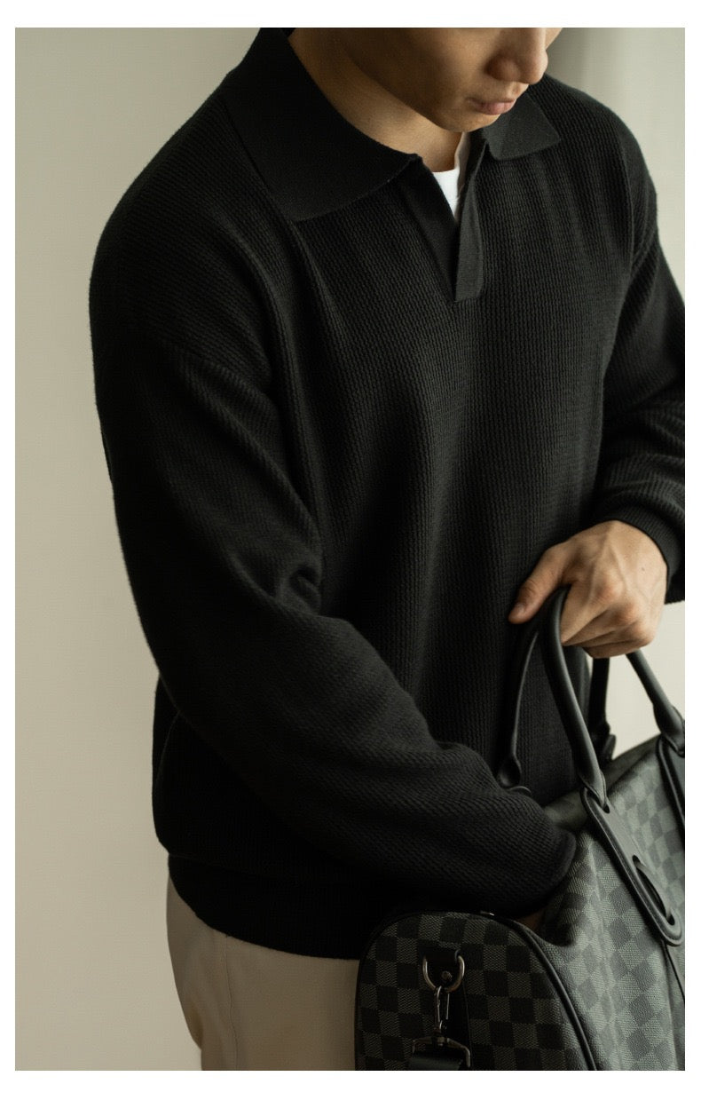 Casual long sleeve polo shirt