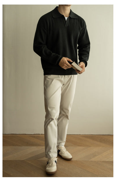 Casual long sleeve polo shirt