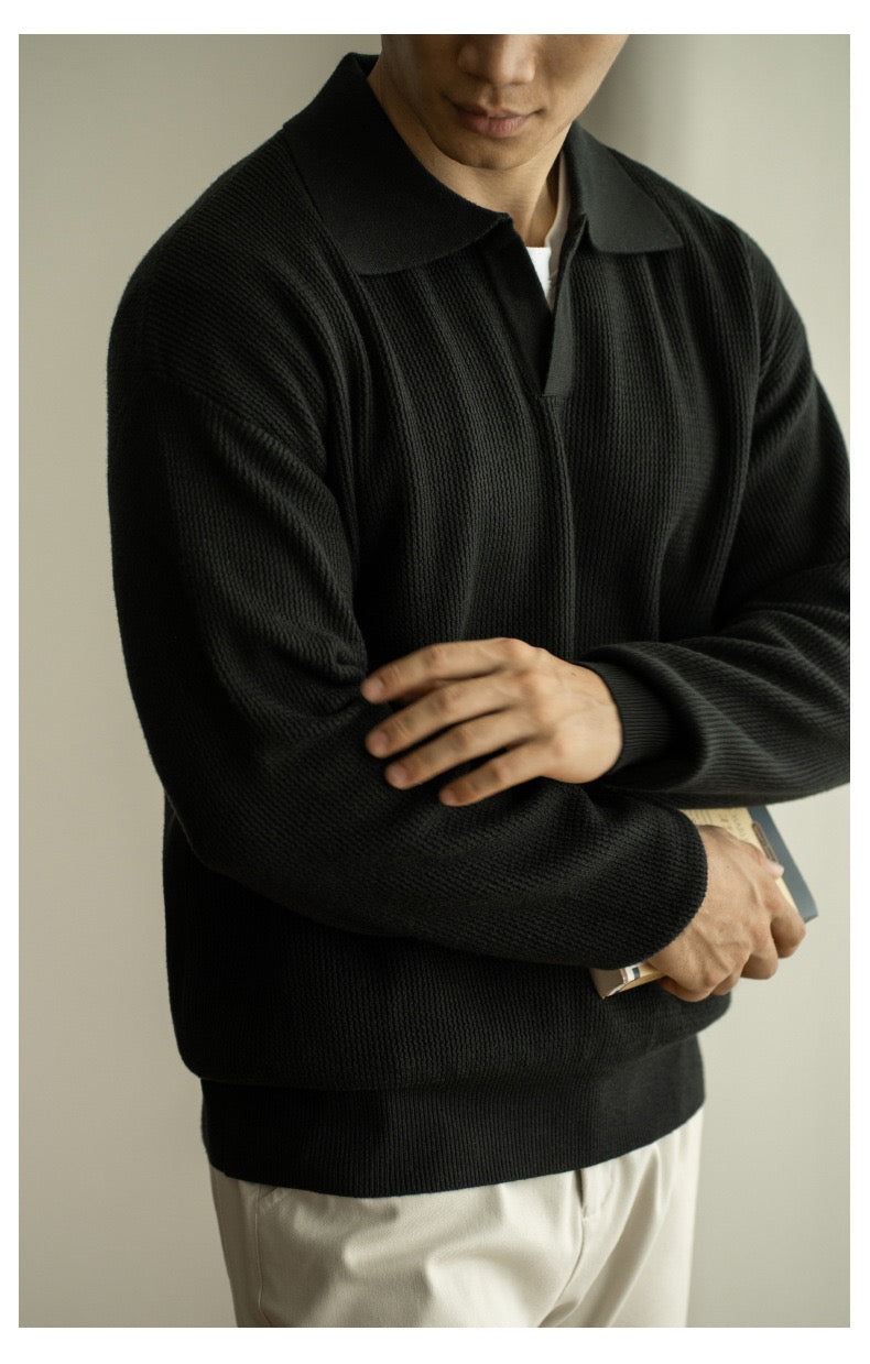 Casual long sleeve polo shirt