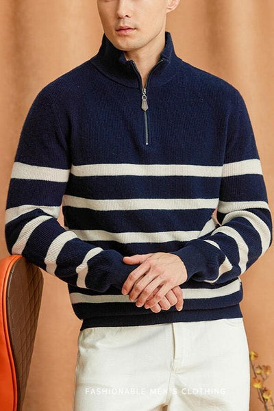 Half-Zip Ribbed High Collar |Galiéno