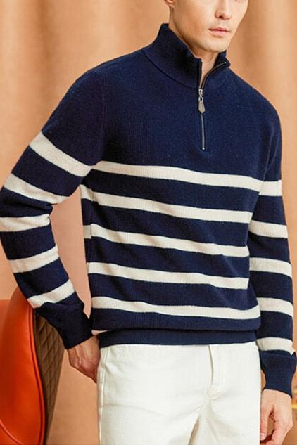 Half-Zip Ribbed High Collar |Galiéno