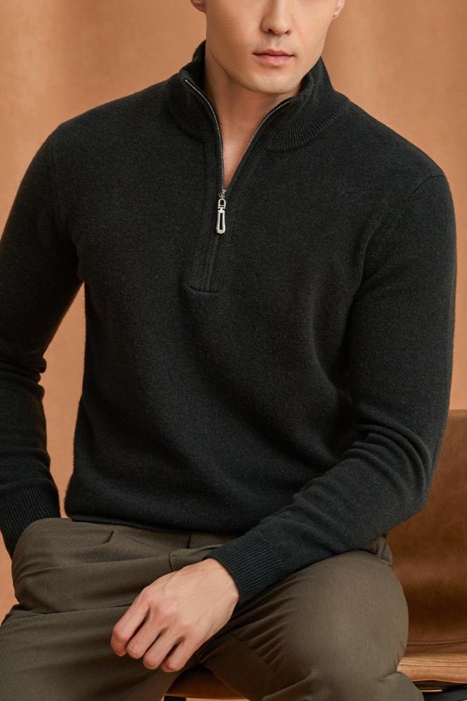 Half-zip without collar