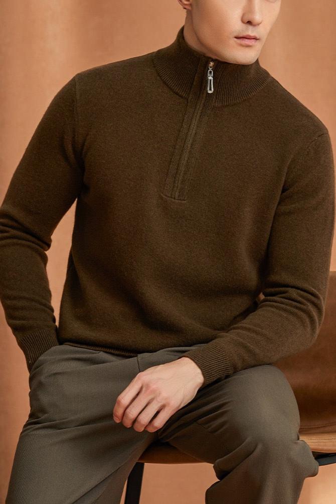 Half-zip without collar