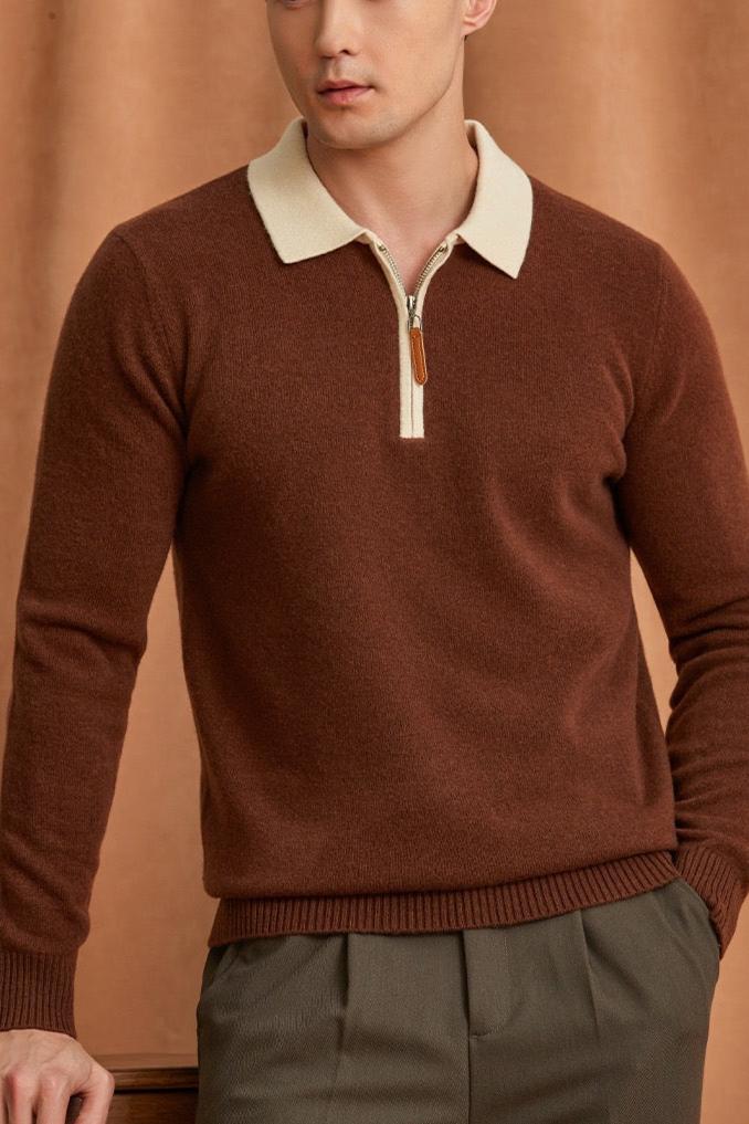 Half-zip without collar