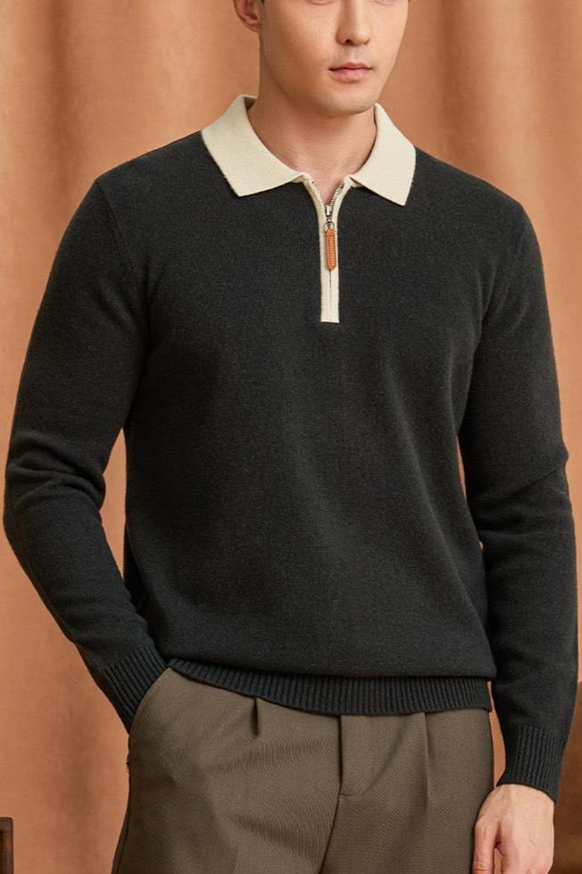 Half-zip without collar