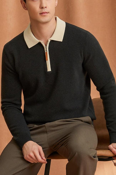 Half-zip without collar