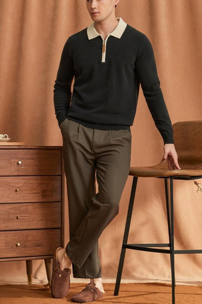 Half-zip without collar