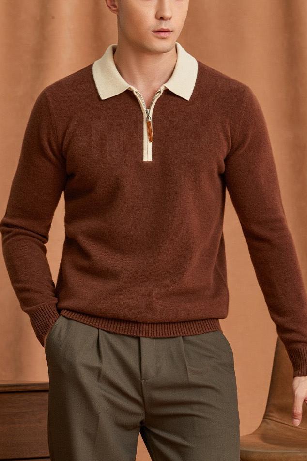 Half-zip without collar