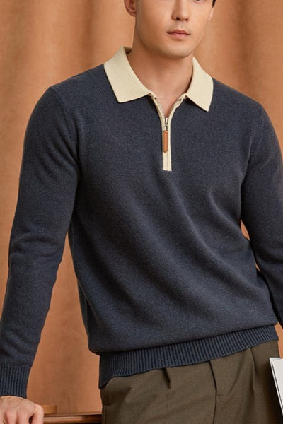 Half-zip without collar