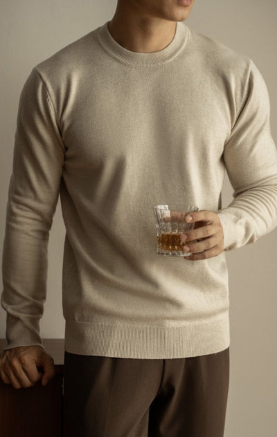 Slim wool crew-neck sweater