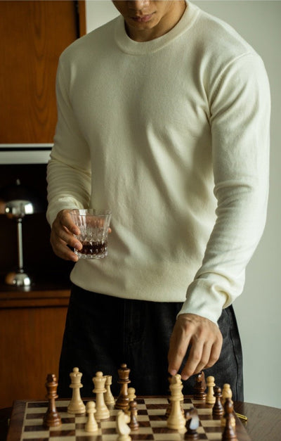 Slim wool crew-neck sweater