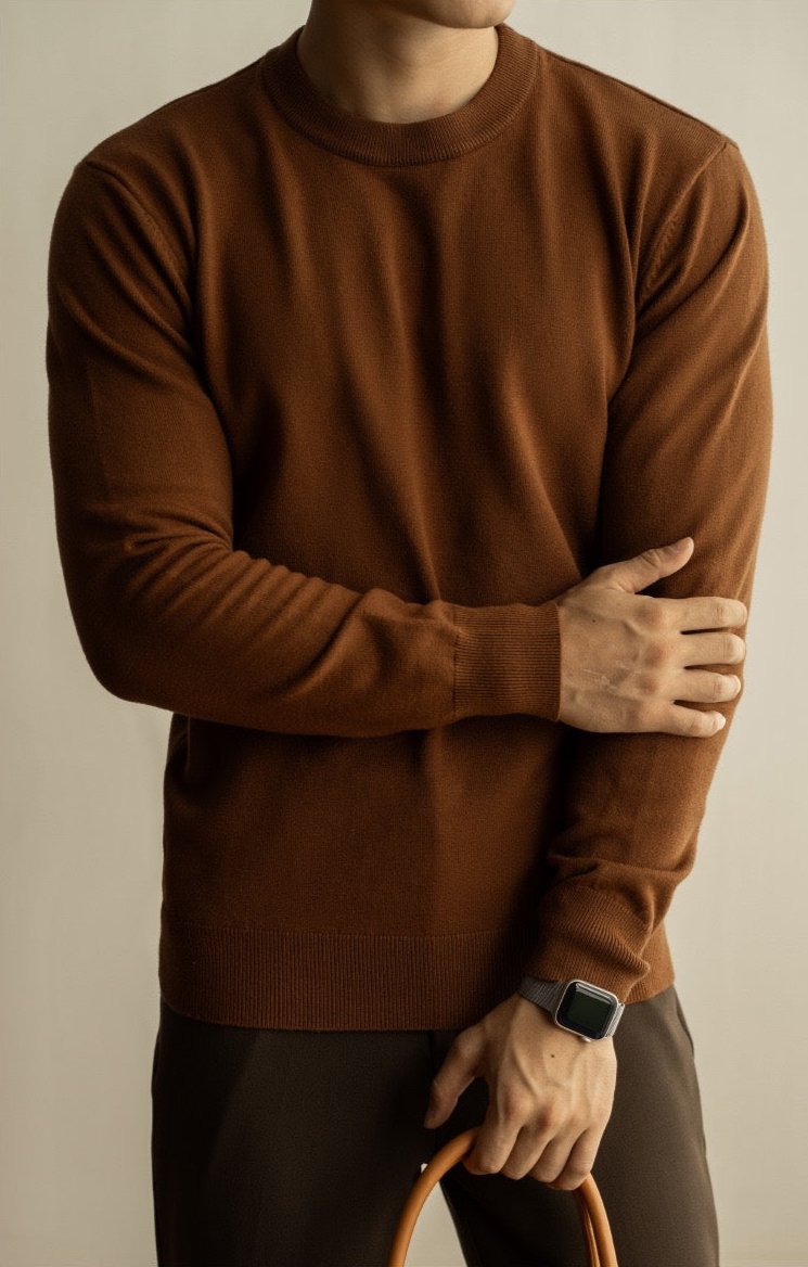 Slim wool crew-neck sweater