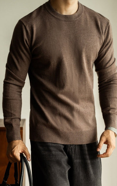 Slim wool crew-neck sweater