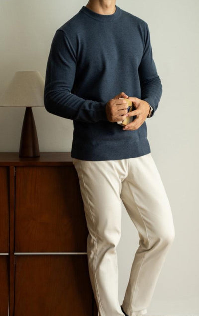 Slim wool crew-neck sweater