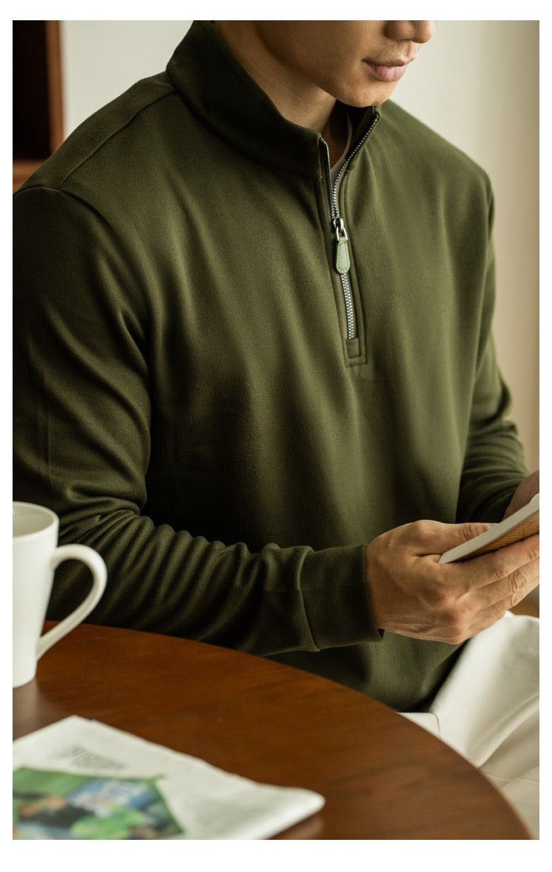 Half-zip casual cotton