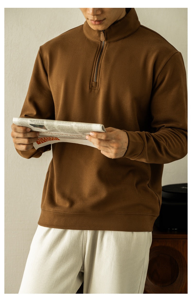 Half-zip casual cotton