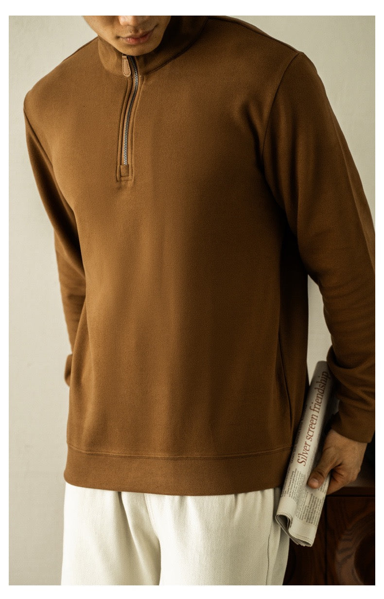 Half-zip casual cotton