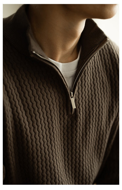 Textured half-zip