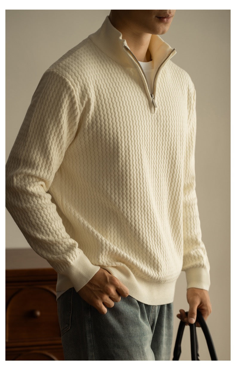 Textured half-zip