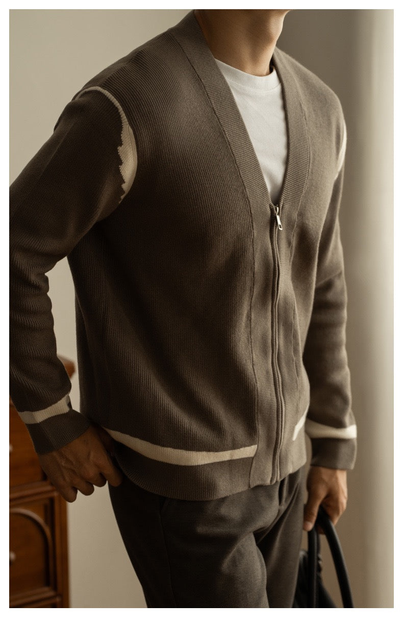 Viscose zip cardigan