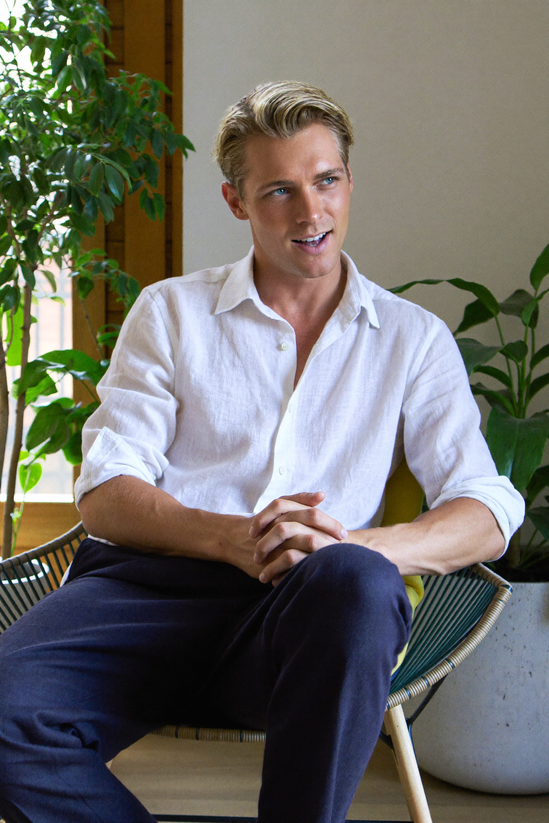 Men's linen shirt - White