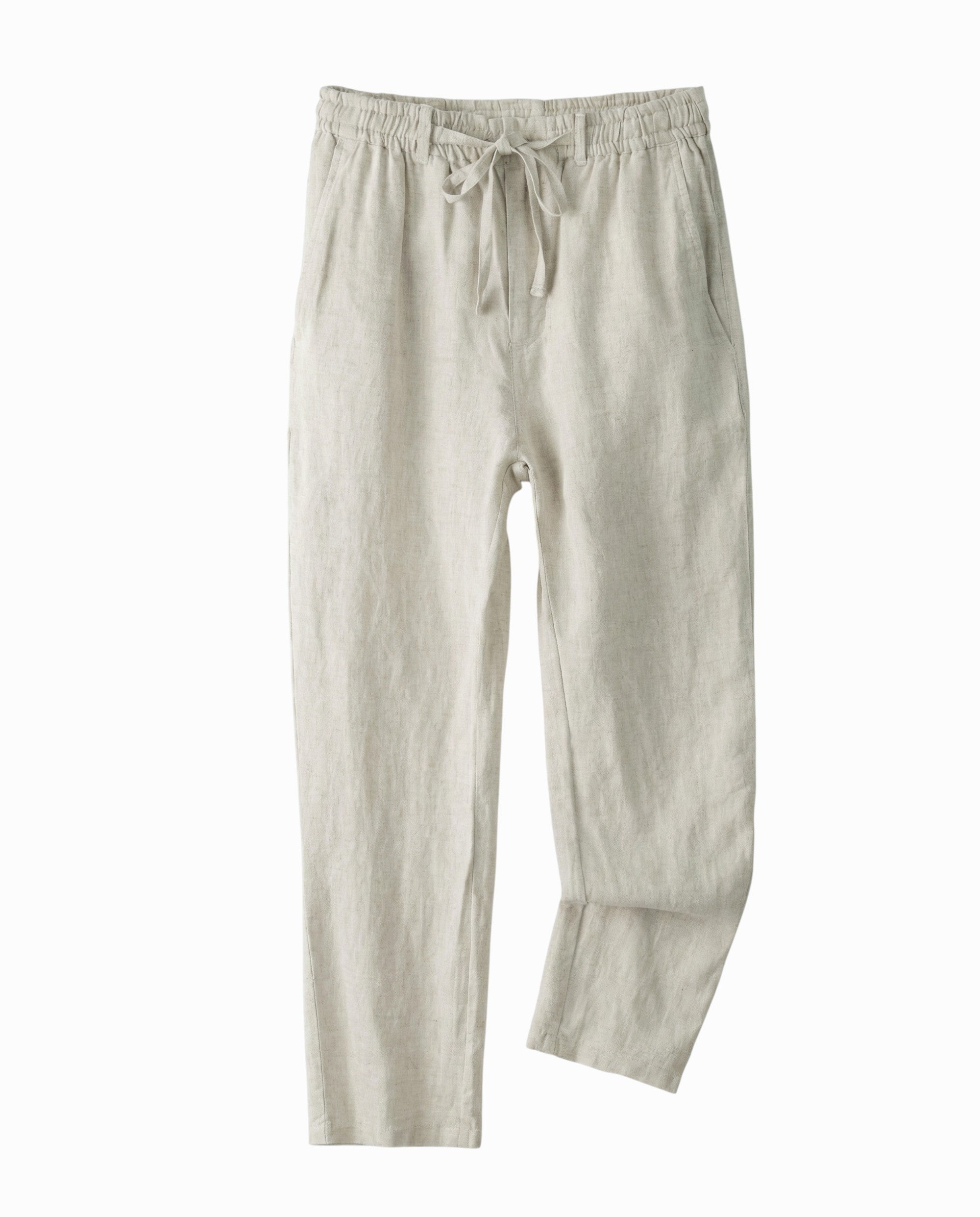 pantalon en lin beige pour homme ample décontracté