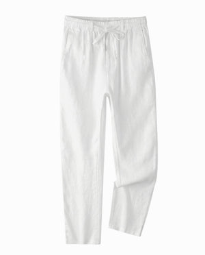 Relaxed Linen Trousers - White