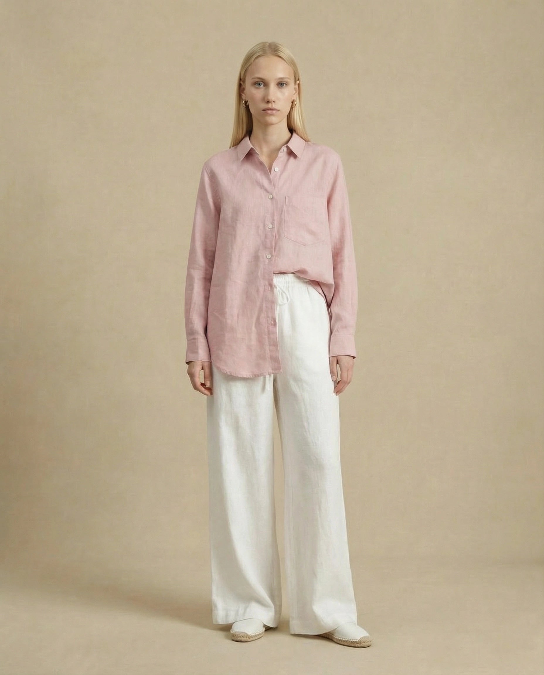 pantalon en lin femme blanc ete