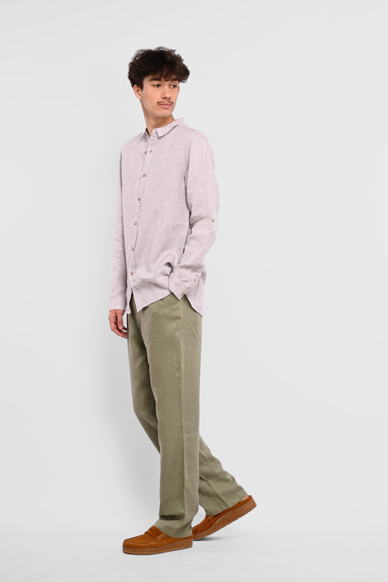 pantalon en lin homme kaki vert