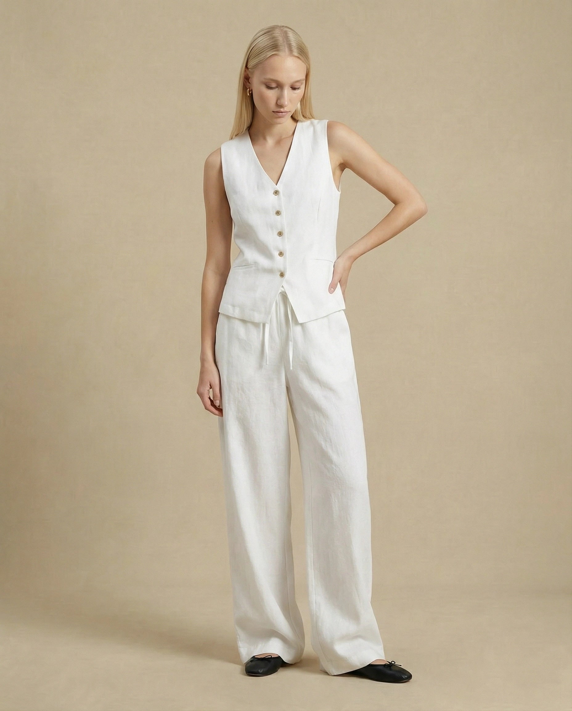 veste en lin femme sans manche ete